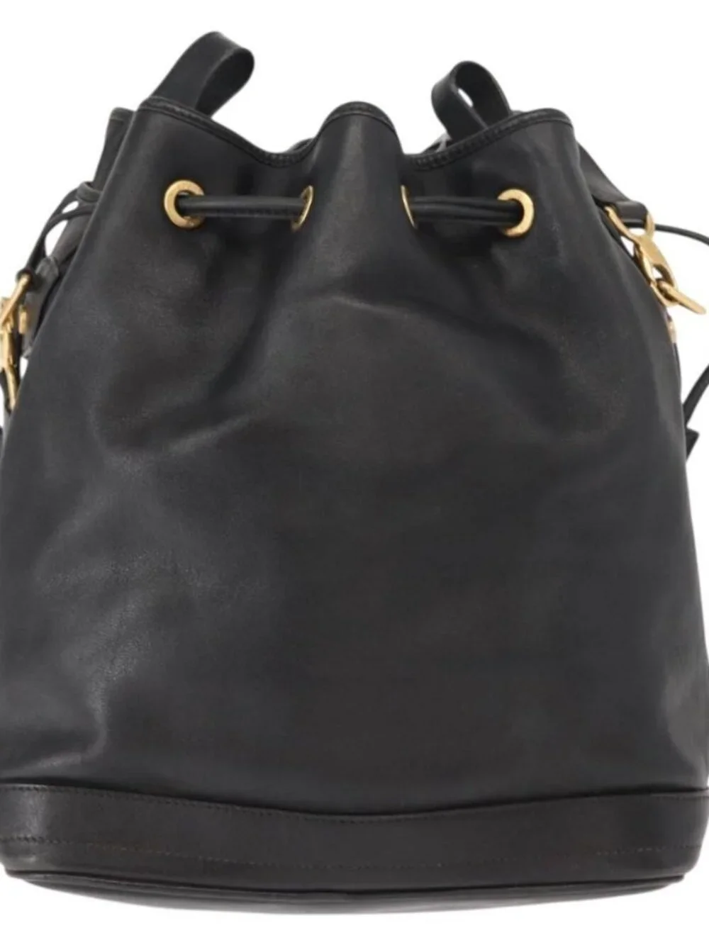 Authentic GUCCI Shoulder Bag Leather Black Gold - Picture 9 of 16